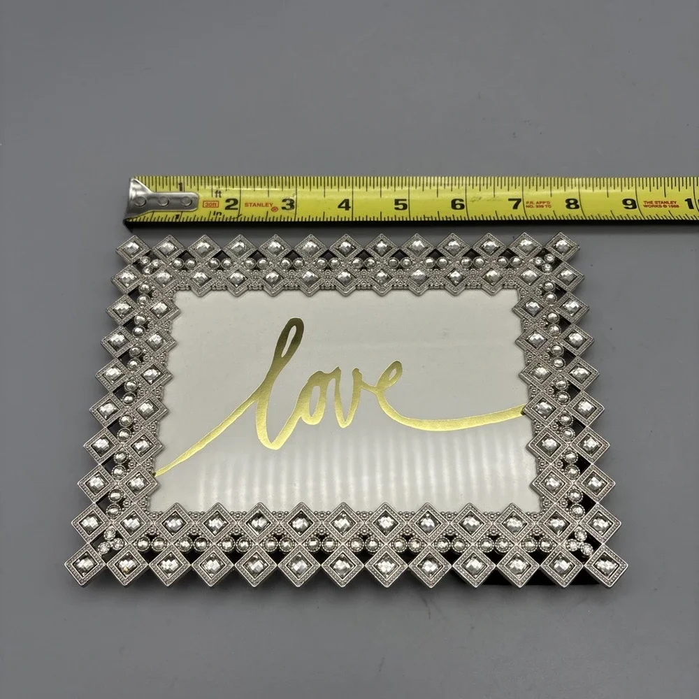 Sheffield Home Jewel Collection Picture Frame 4x6 Silver Color Clear Rhinestones